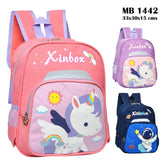 Morral infantil escolar diseños coloridos  MB 1442 32 cm Unicornio rosa